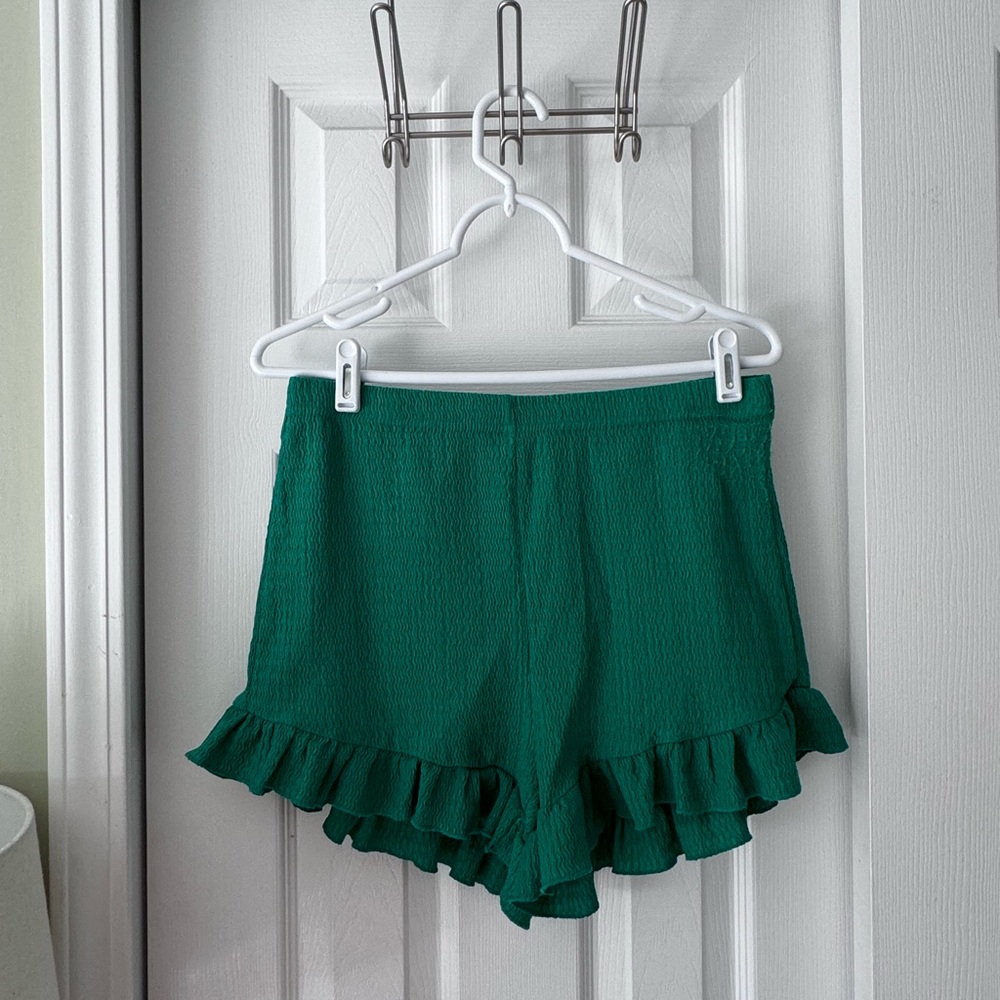 Shein Green 2-Piece Matching Ruffle Short / Top Set - Picture 4 of 6